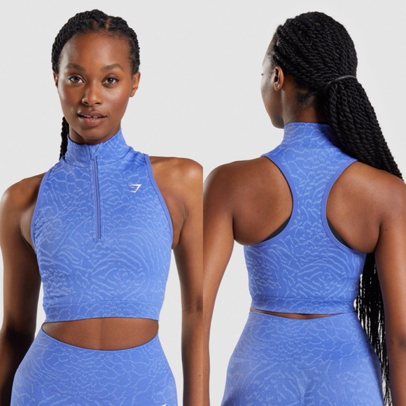 Gymshark ADAPT ANIMAL SEAMLESS CROP 1/2
ZIP SZ M - Picture 1 of 13